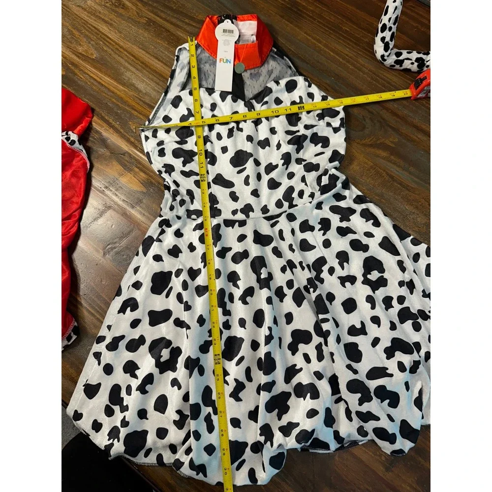 Dalmatian Costume Set by Fun Costumes Dress Pants Tail Wig Halloween‎ Kids Small